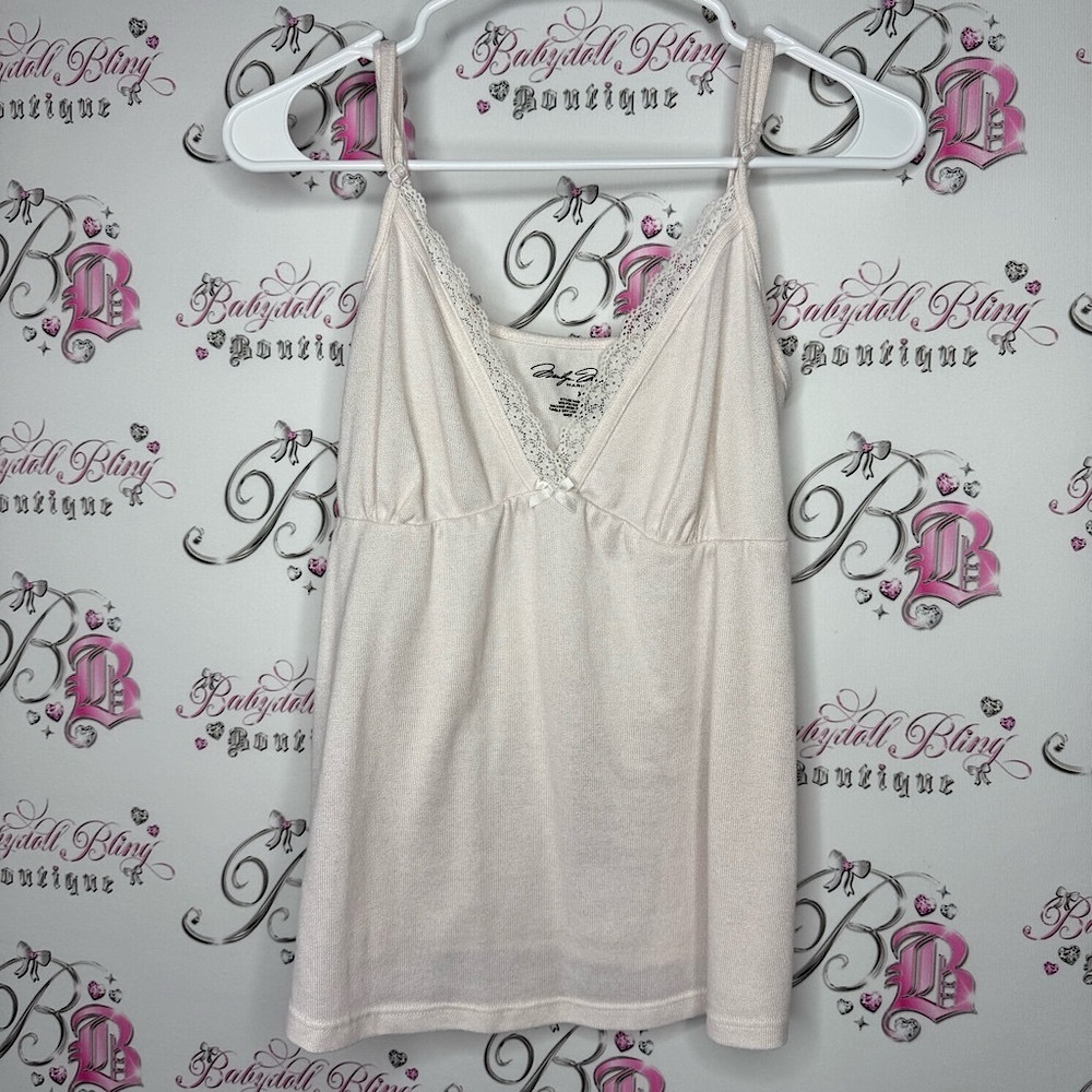 Marilyn Monroe tank top baby pink White Lace Trim Cami Top stretchy soft